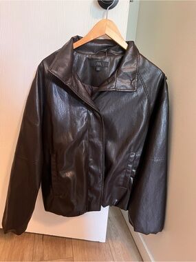 Zara Leather Bomber Jacket